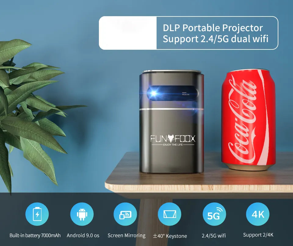 Mini-Projektor mini tragbarer Heimprojektor mit eingebautem Akku für Outdoor-Film-Home-Video