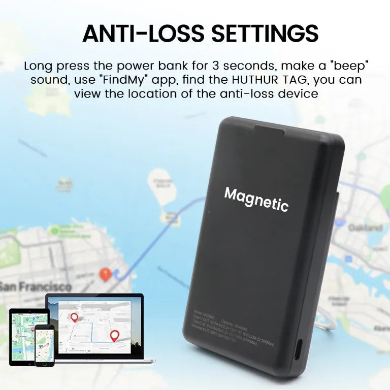 Magnetischen Powerbank 5000mAh Kartentasche, Halterung, Anti-Verlust-Gerät