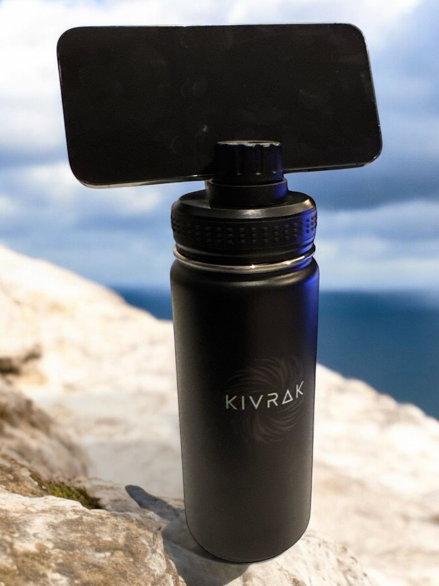 Trinkflasche – 500 ml Edelstahl mit innovativer Handyhalterung!